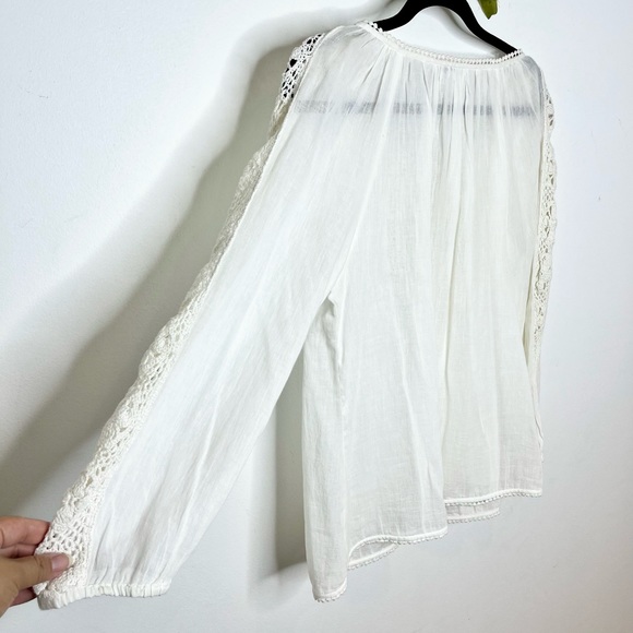 Joie ‘Oda’ Split Neck Crochet Blouse - Picture 7 of 8